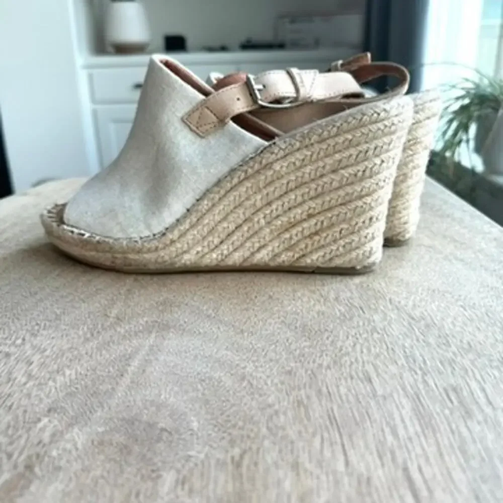 TOMS Monica‎ Wedge Slingback Espadrilles Natural, Size 9.5 - Very Good Condition